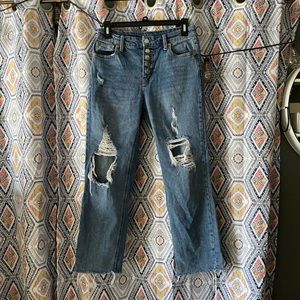 high rise straight leg jeans